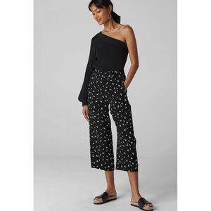 WHISTLES Camilla Wide Leg Crop Trousers Pant Size 10 Black‎